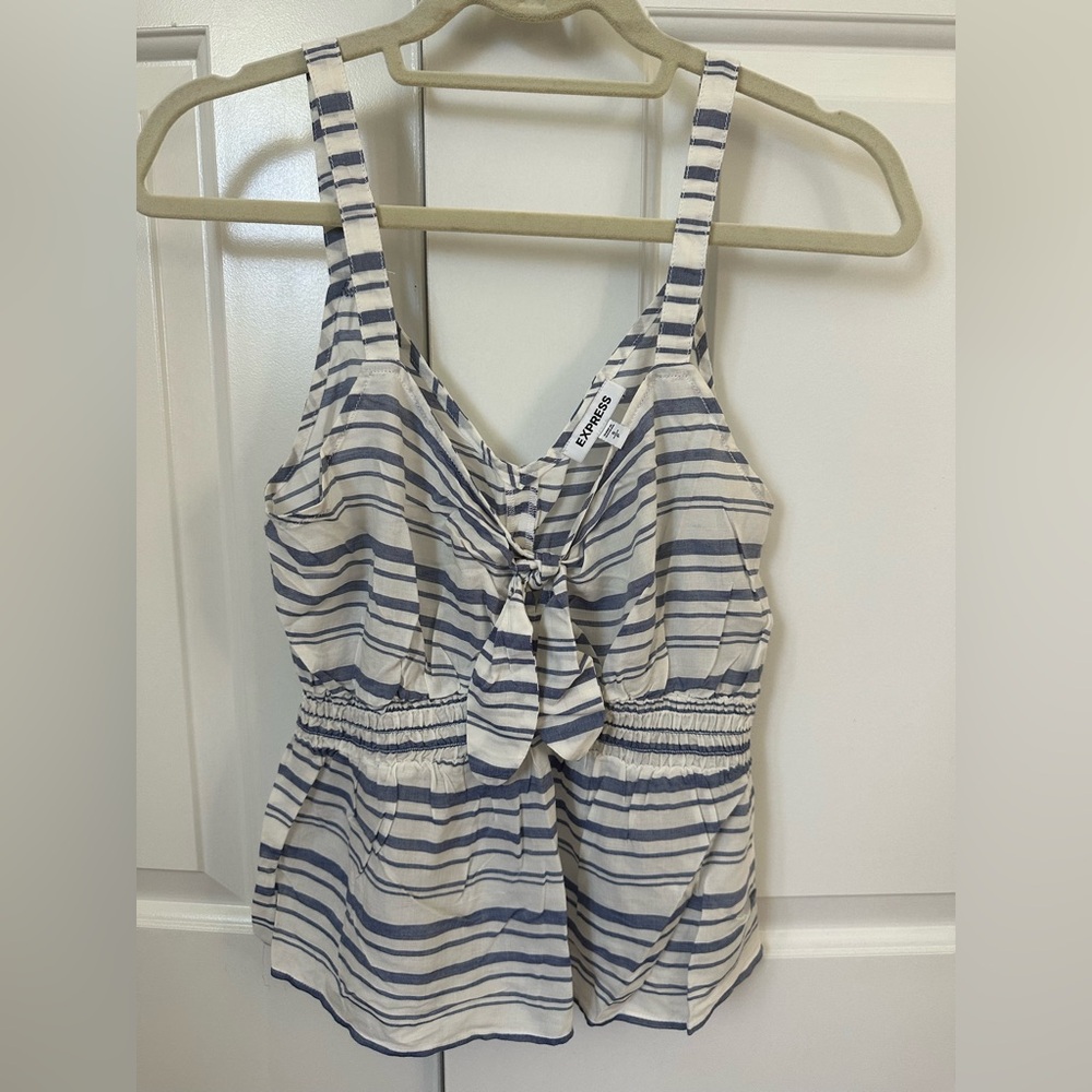 Express Blue and White Striped top